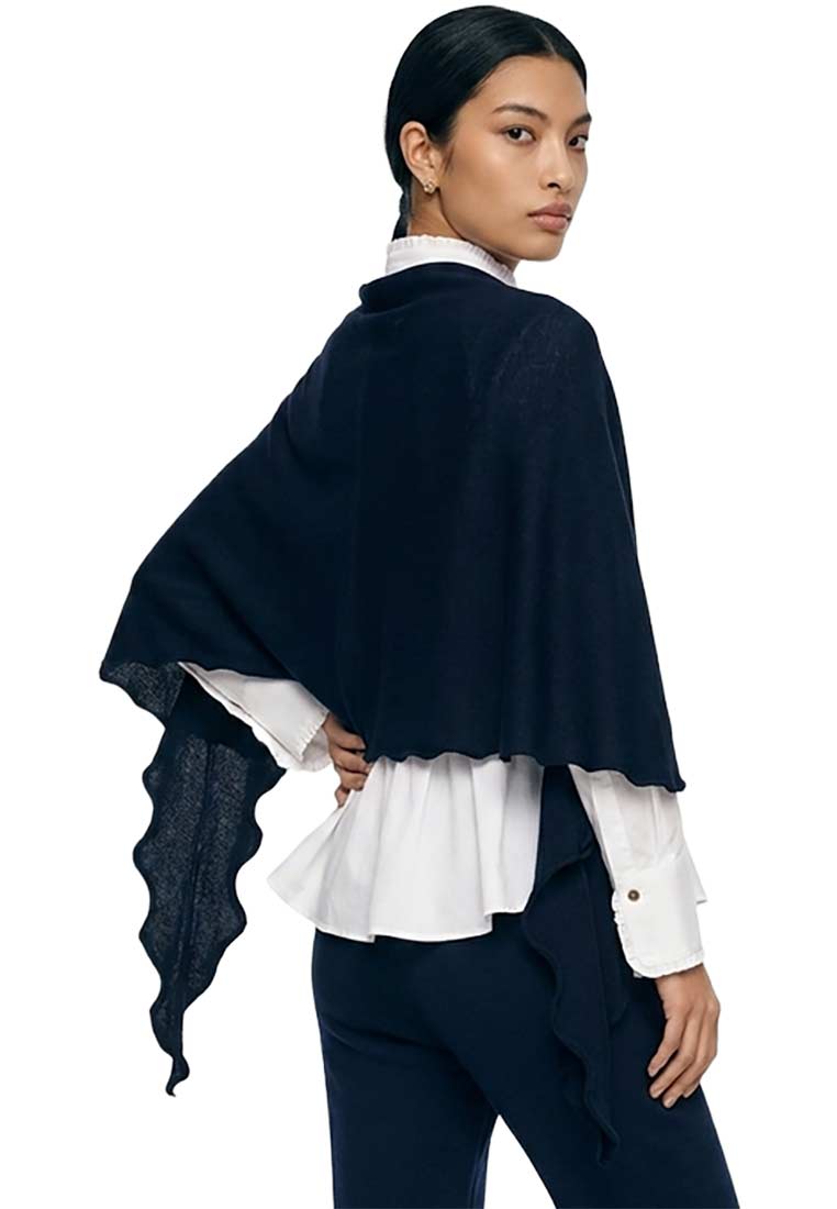 Trapezstola gerüscht marine