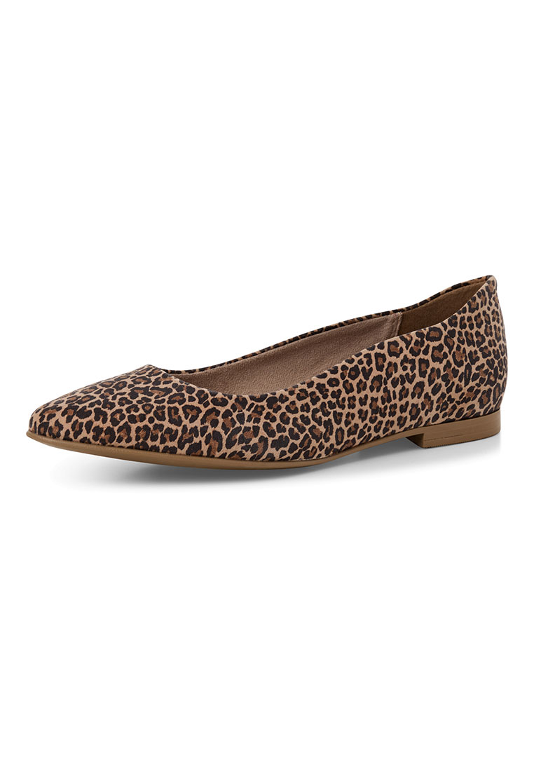 Leopardgemusterter Ballerina mit flacher Sohle in Braun und Schwarz – modisch, feminin und ideal für trendbewusste Looks. Leopardgemusterter Ballerina mit flacher Sohle in Braun und Schwarz – modisch, feminin und ideal für trendbewusste Looks.
