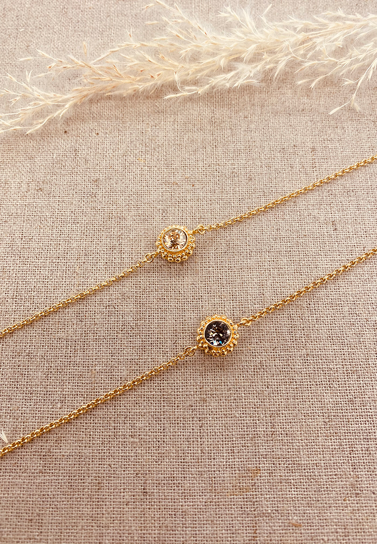 Armband Sheila Gold crystal golden shadow & greige