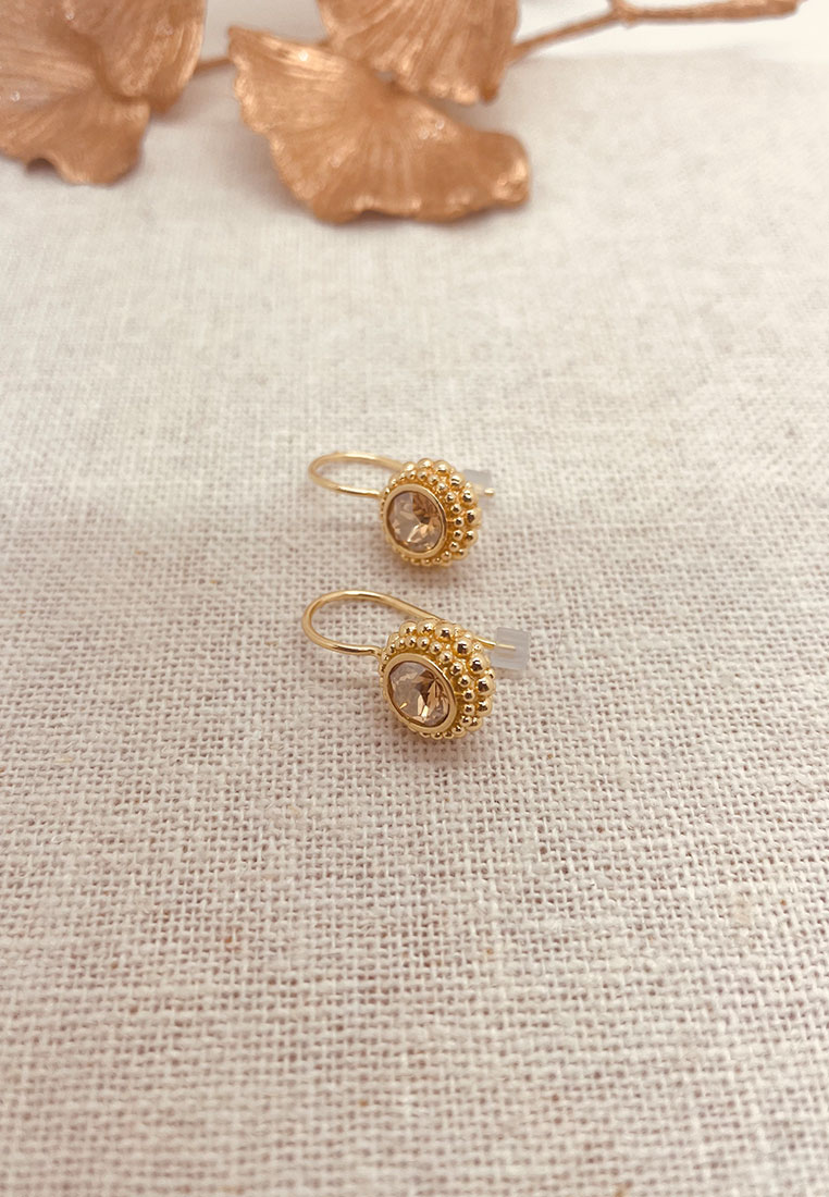 Ohrhänger Sheila gold mit Swarovski rose