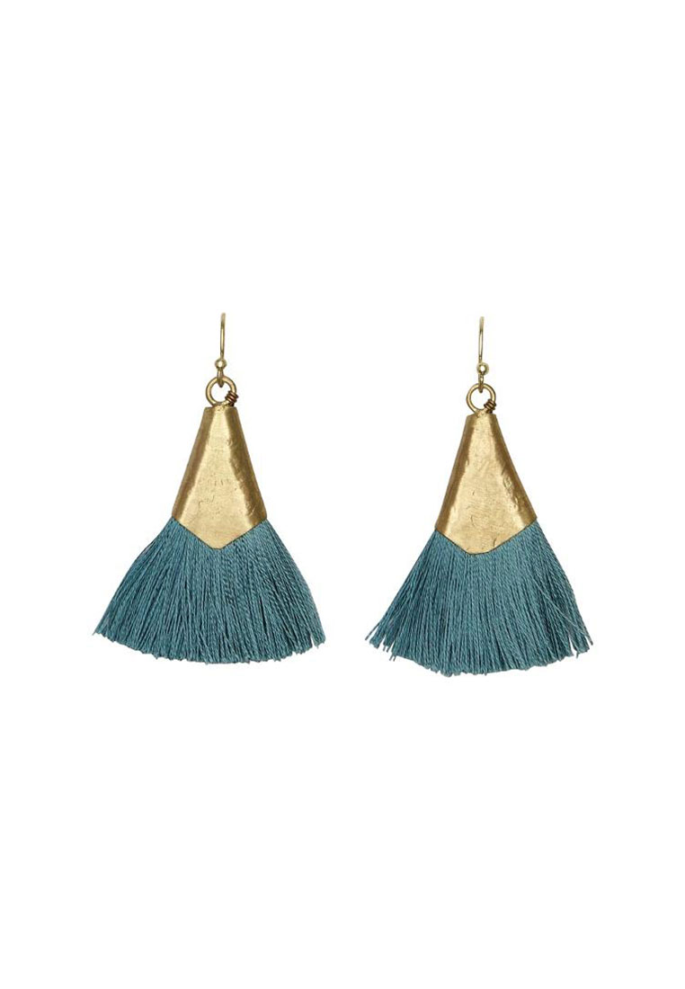 Ohrringe Mono Tassle Gold Aqua