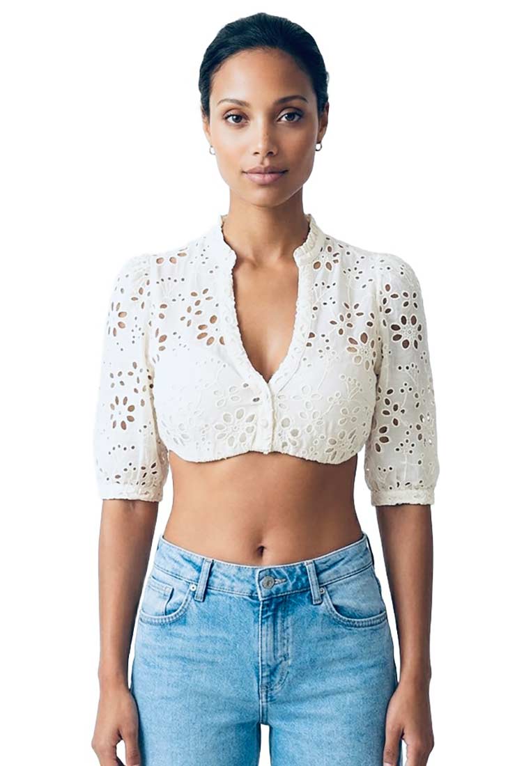 Dirndlbluse Ebenthal Puffarm offwhite