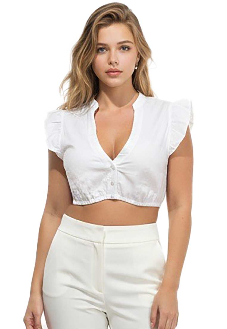 Dirndlbluse Flügelarm weiss