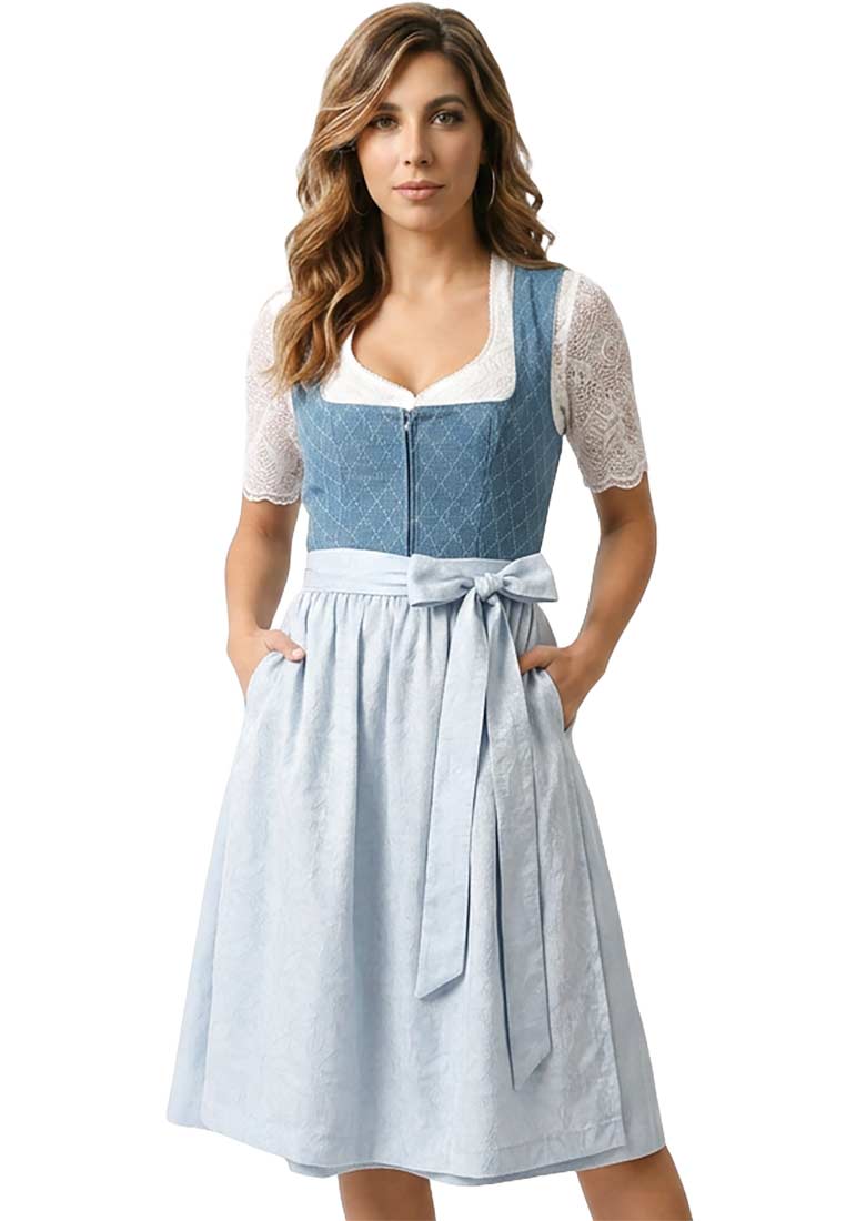 Dirndl Nebelberg himmelblau 70 cm