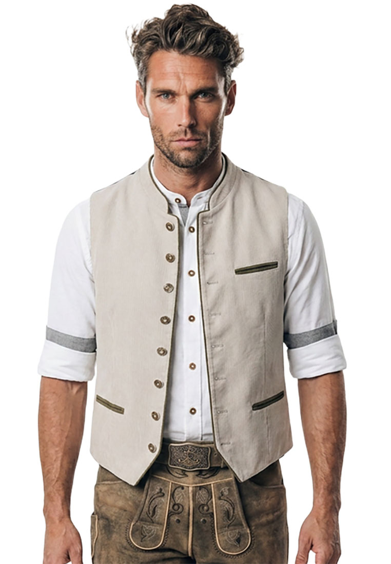 Trachtenweste Ludwig Cord taupe