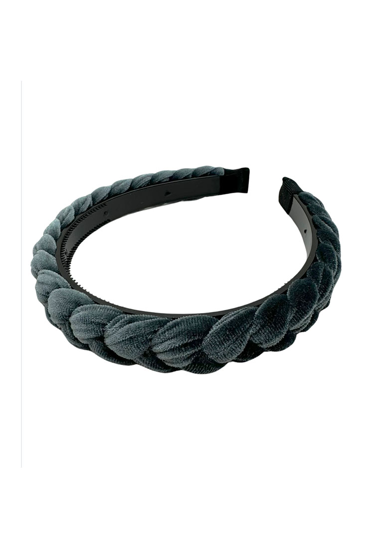 Haarreif Zopf samt schmal anthrazit Haarreif Zopf samt schmal anthrazit