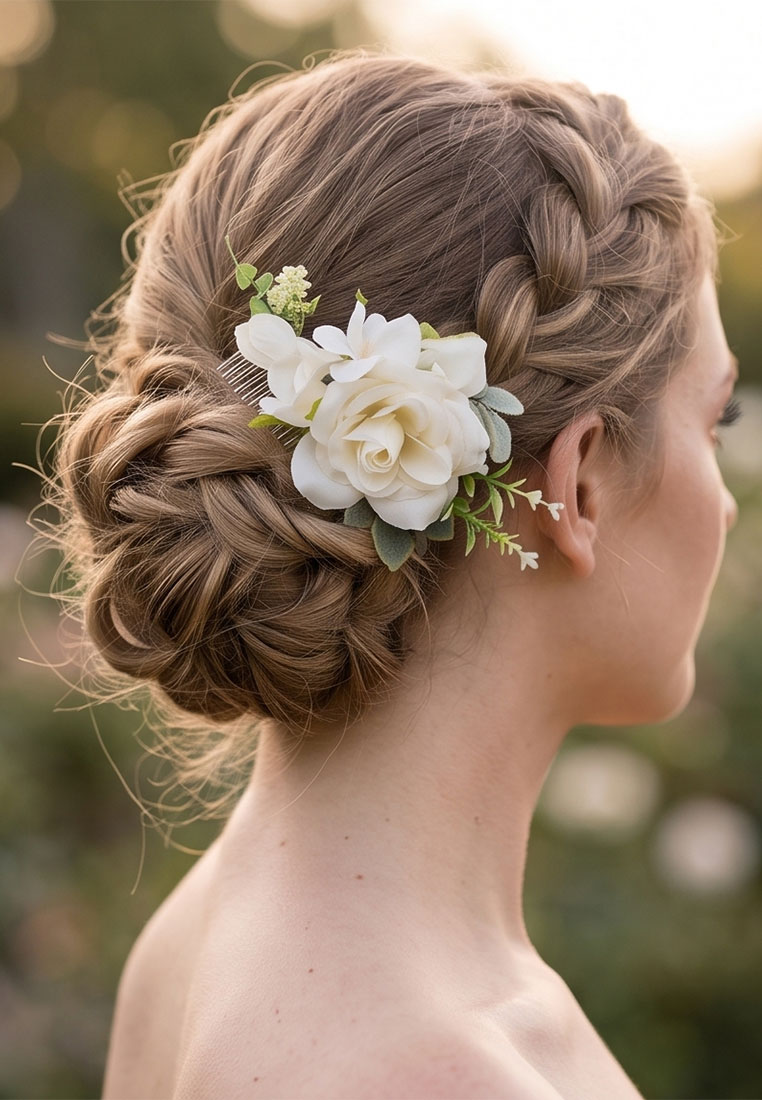 Blumen Haarschmuck Leila weiss