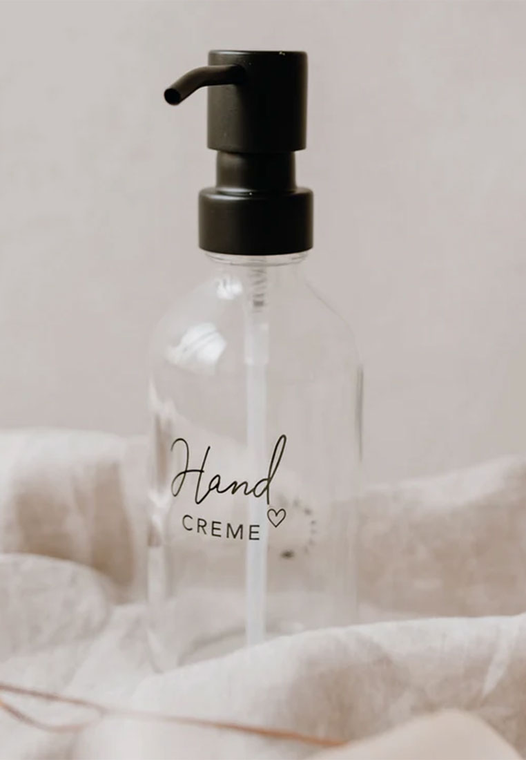 Eulenschnitt Handcremespender transparent