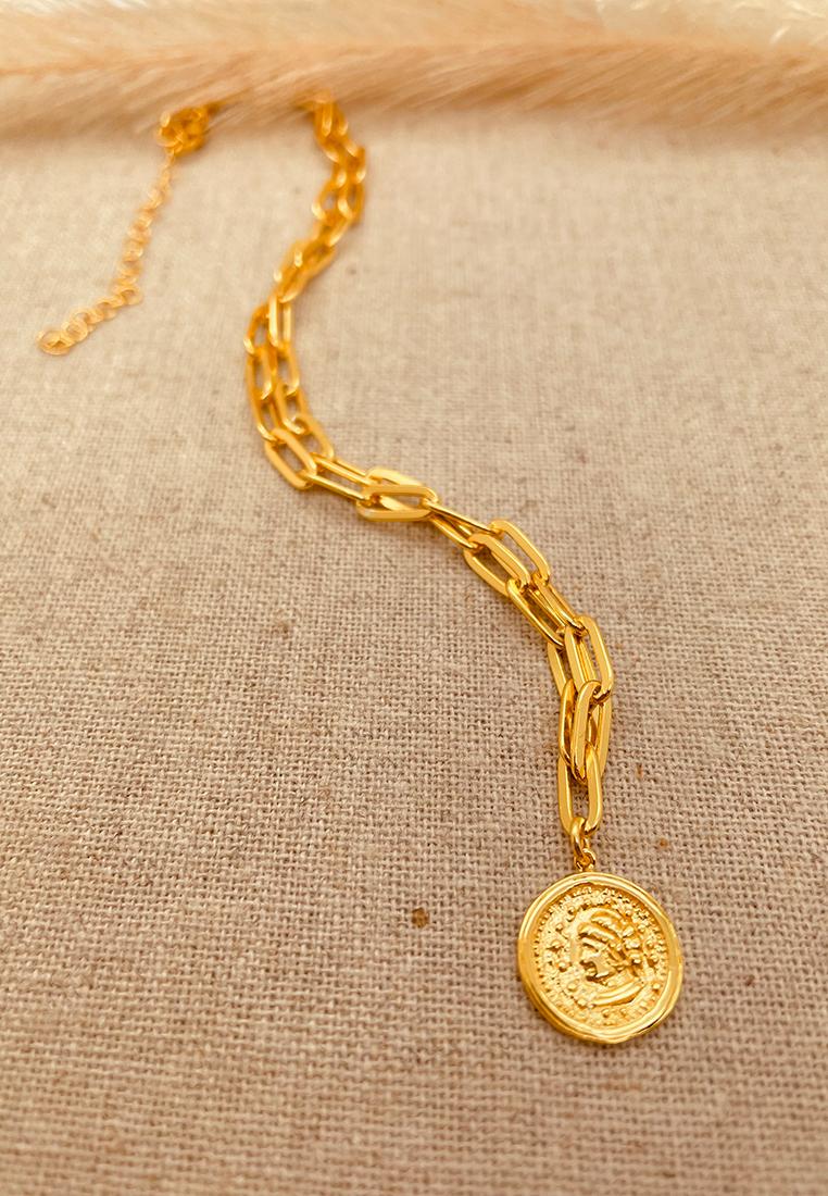Anker Goldkette mit Münz Plaquette
