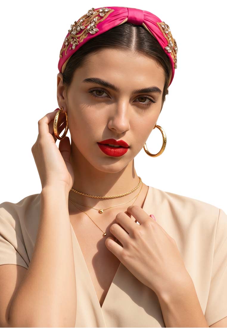 Haarreif Pink Jaquard