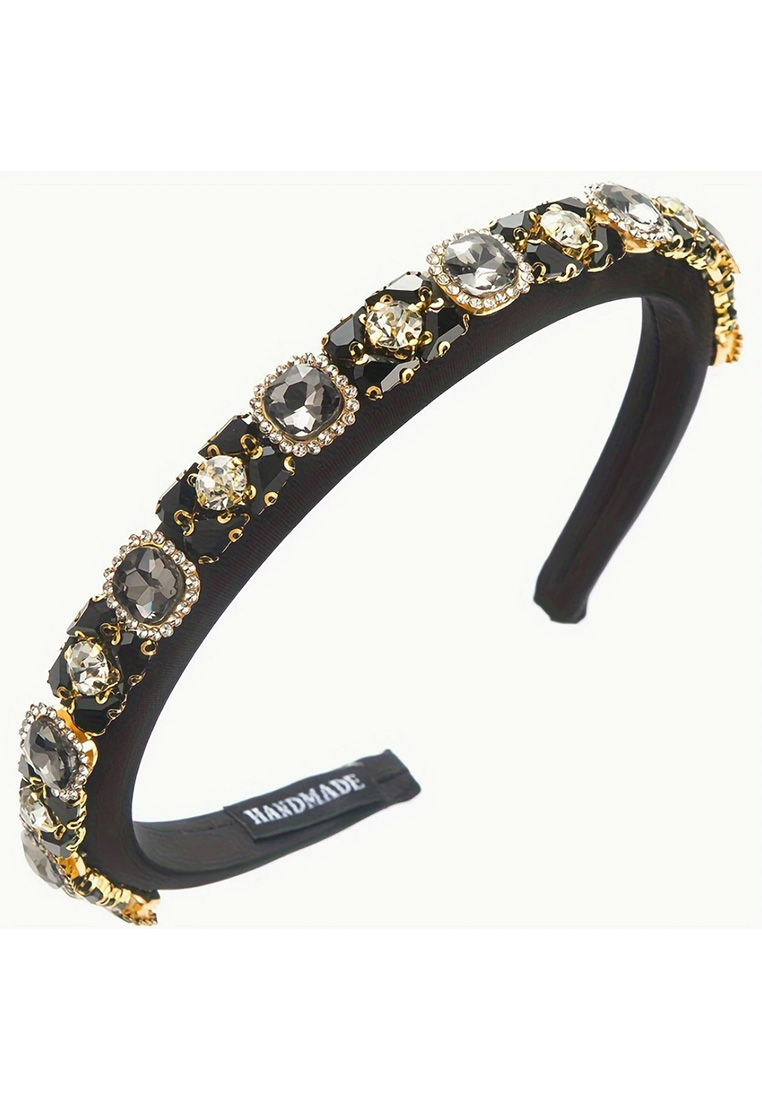 Strass Haarreif schwarz