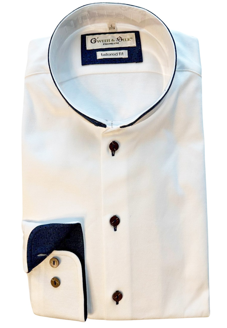 Trachtenhemd Simsee weiss indigo Trachtenhemd Simsee weiss indigo