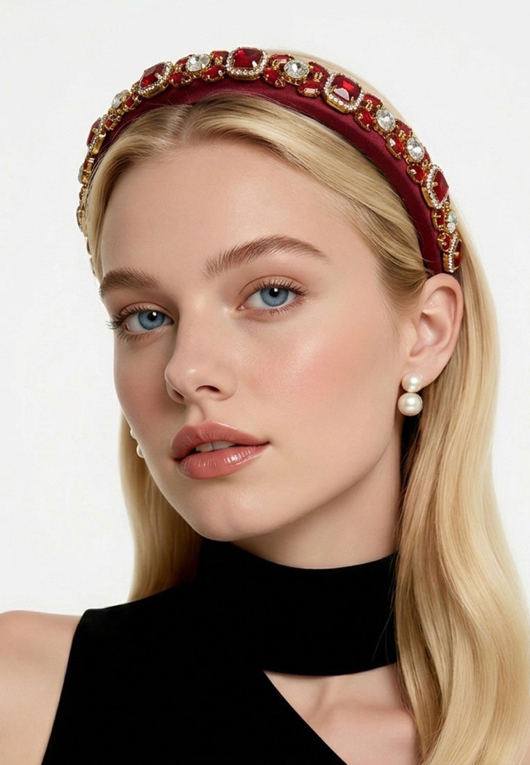 Strass Haarreif rot
