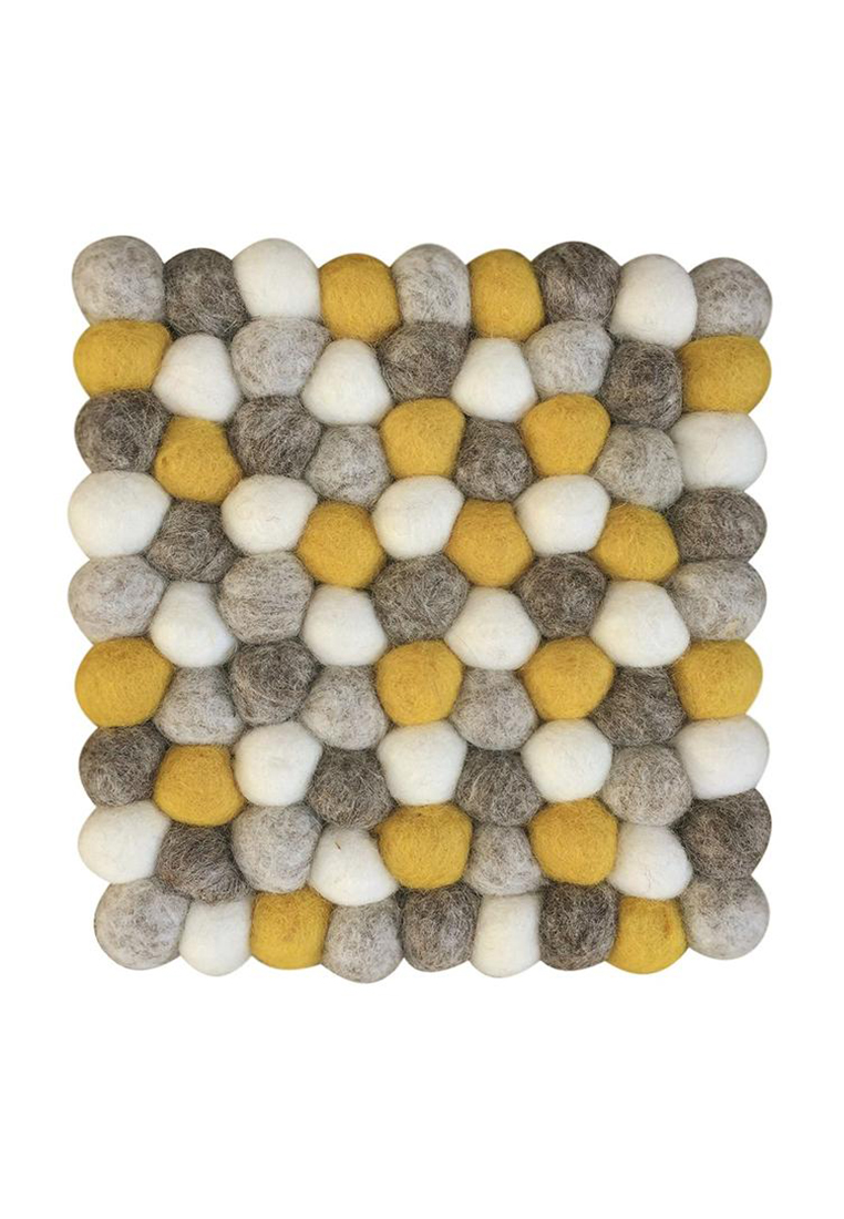 Filz Untersetzer Ball gelb braun 