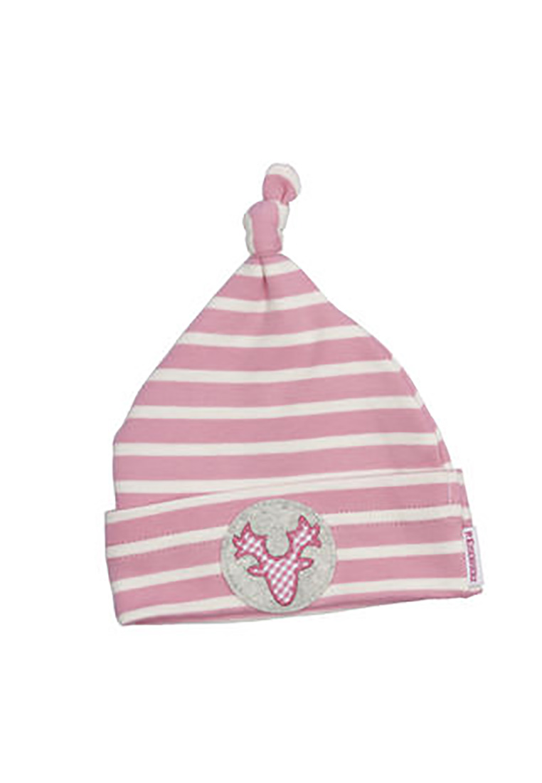 Babymütze Geweih rosa-weiss