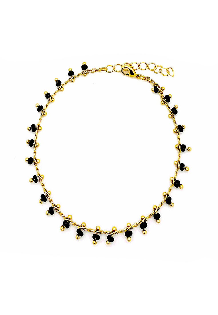 Fusskettchen Pöpperli gold schwarz