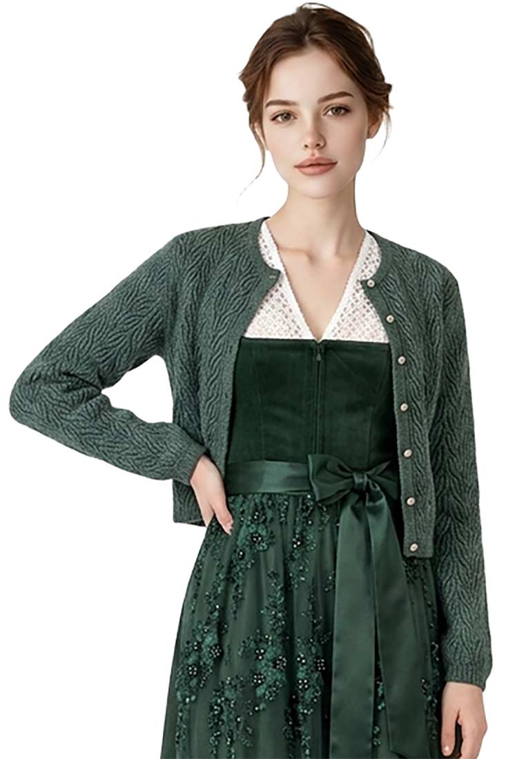 Trachtenstrickjacke Avenara oliv