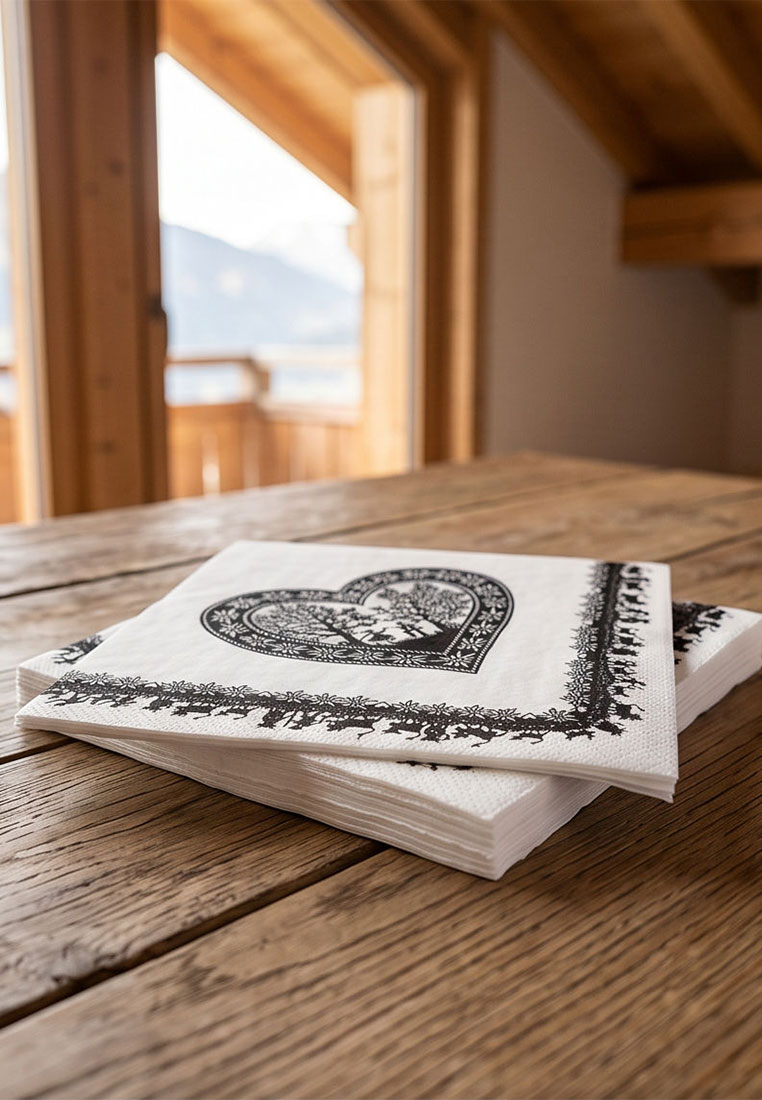 Papierservietten SWISS HEART 33x33 20er Set