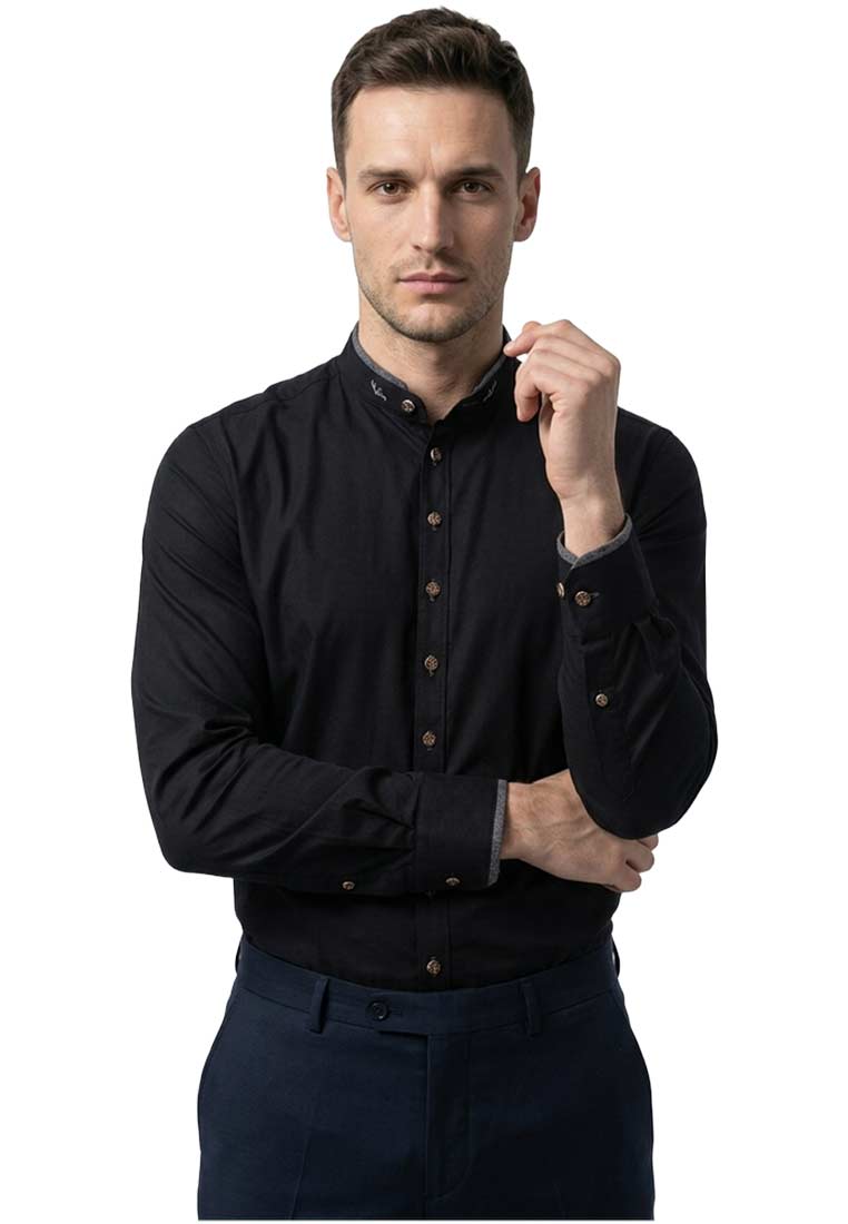Trachtenhemd Luke Slim Fit schwarz