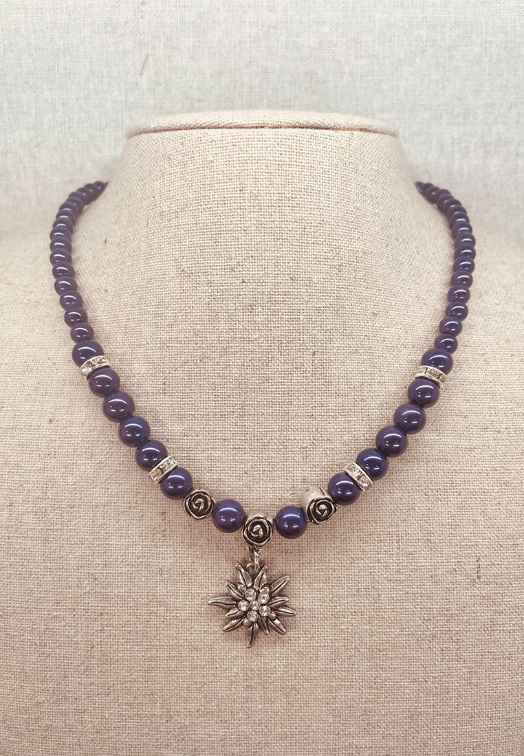 Edelweiss Perlenkette Fiona violett