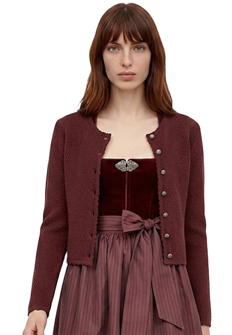 Trachtenstrickjacke Vilseck bordeaux