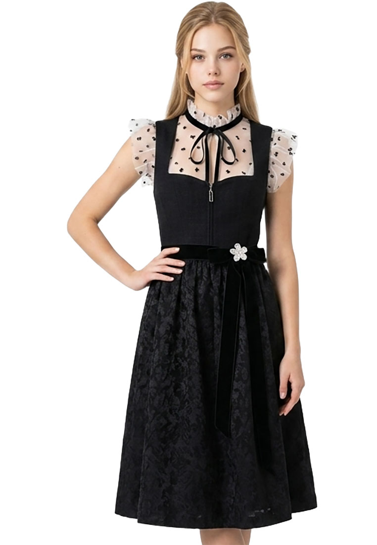 Dirndl Darcia mit Doppelschürze schwarz 65 cm