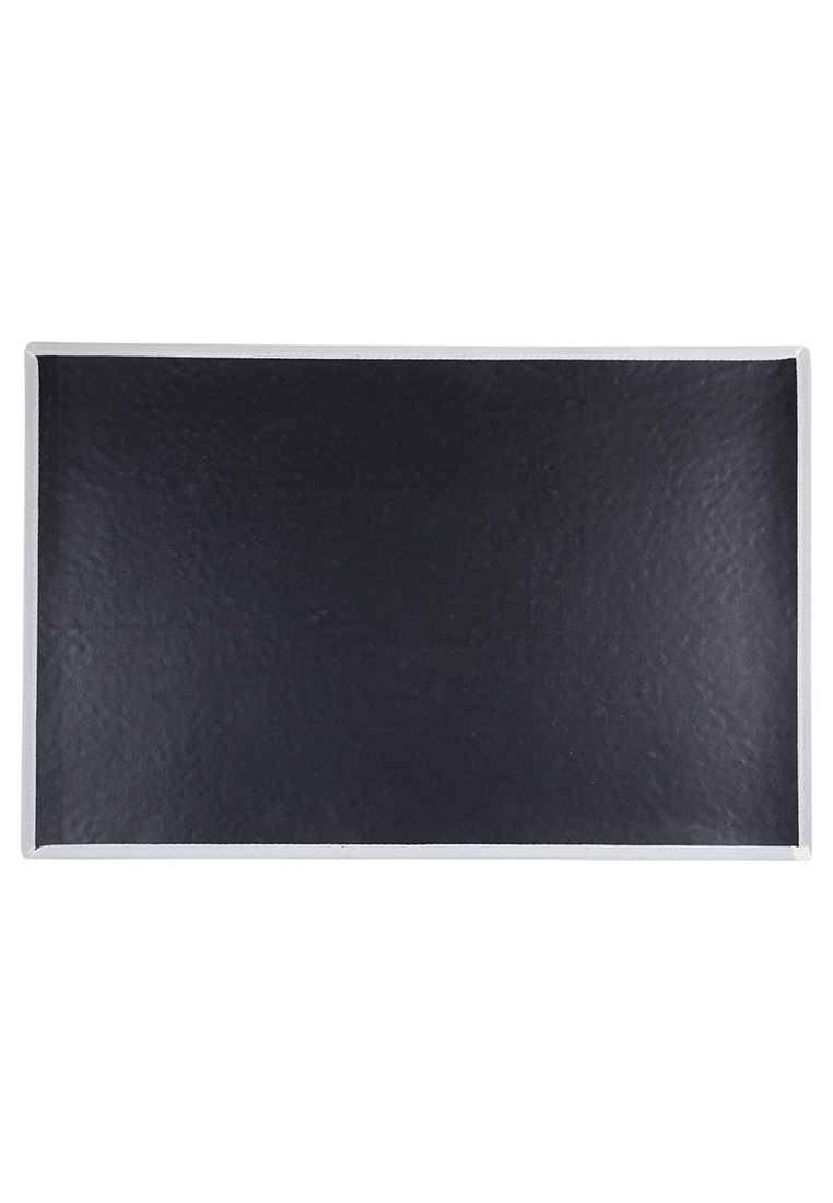 Mars&More Fussmatte welcome HOME, grauer Teppich mit weißem Rand, Frontansicht, 75x50cm Größe