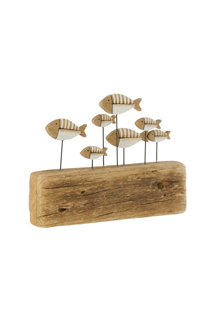 Fische auf Holzfuss Naturell