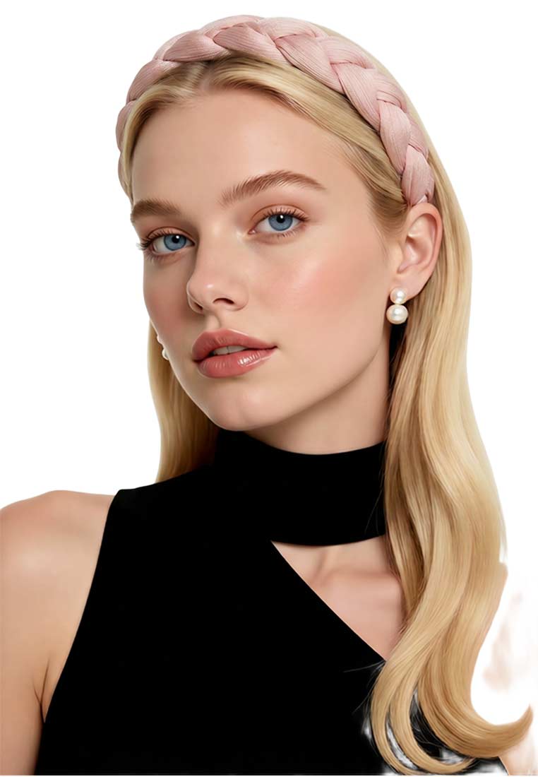 Zopfhaarreif rosa breit