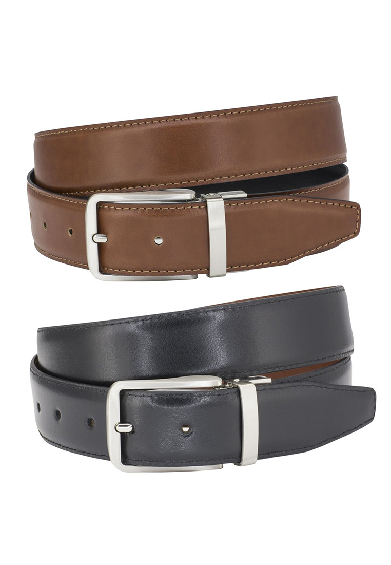 Wende-Ledergürtel schwarz-congnac