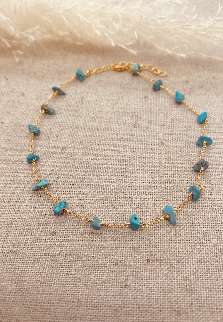 Bairo Fusskette Turquoise Gold