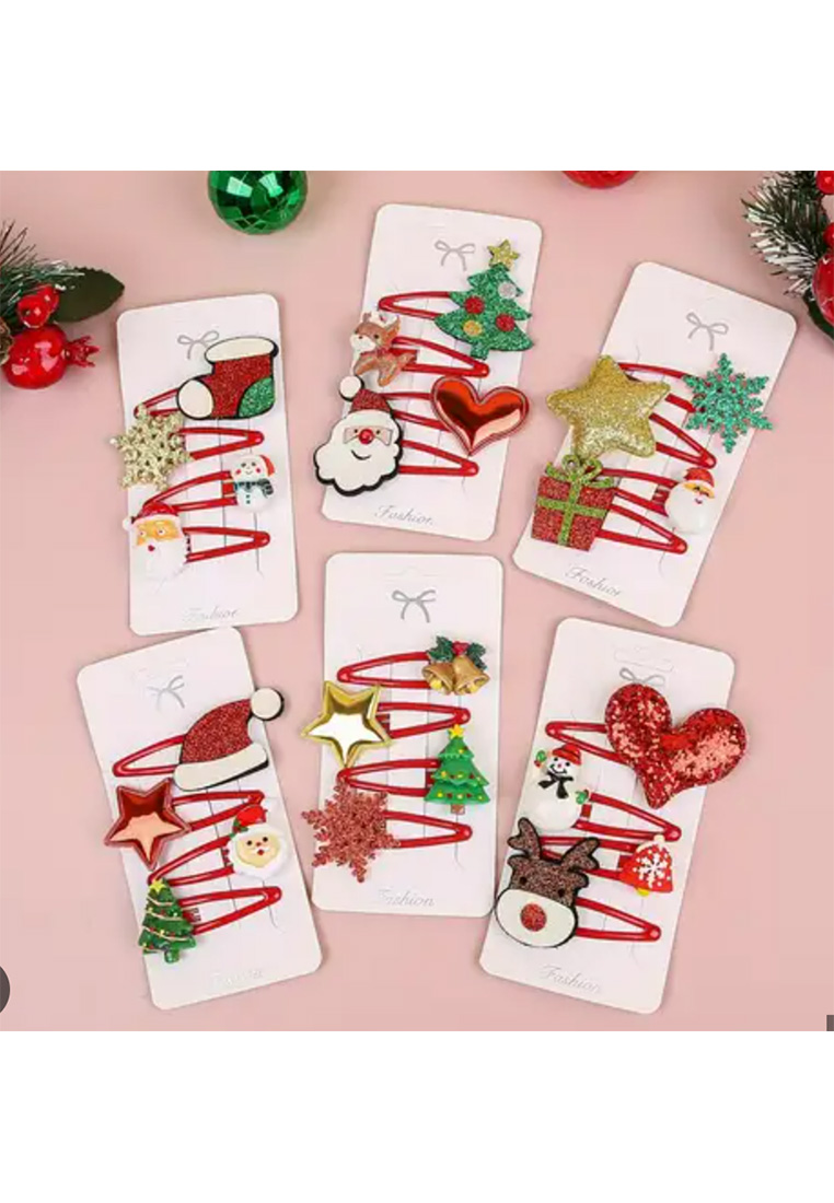 Kinder Weihnachtshaarklammern rot 4Stk. Kinder Weihnachtshaarklammern rot 4Stk.