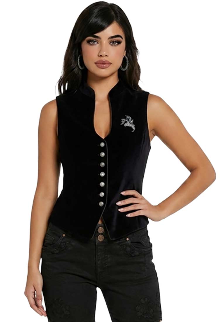 Damengilet Qalina samt schwarz