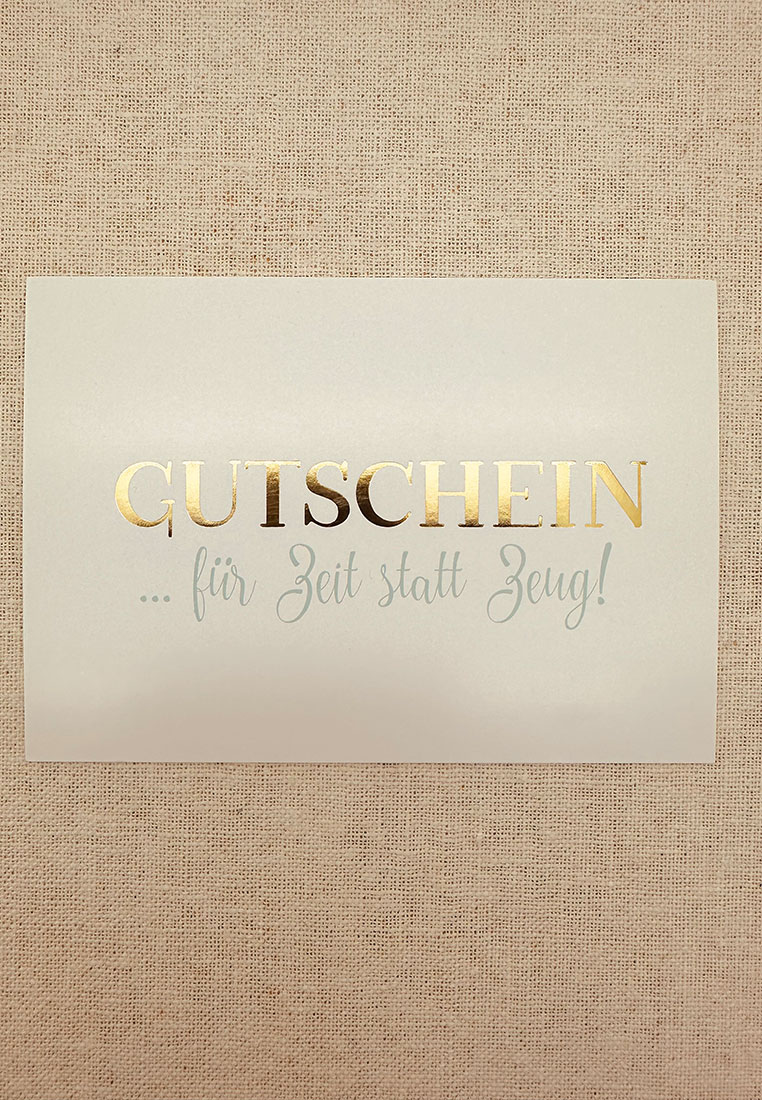 Postkarte Gutschein für Zeit