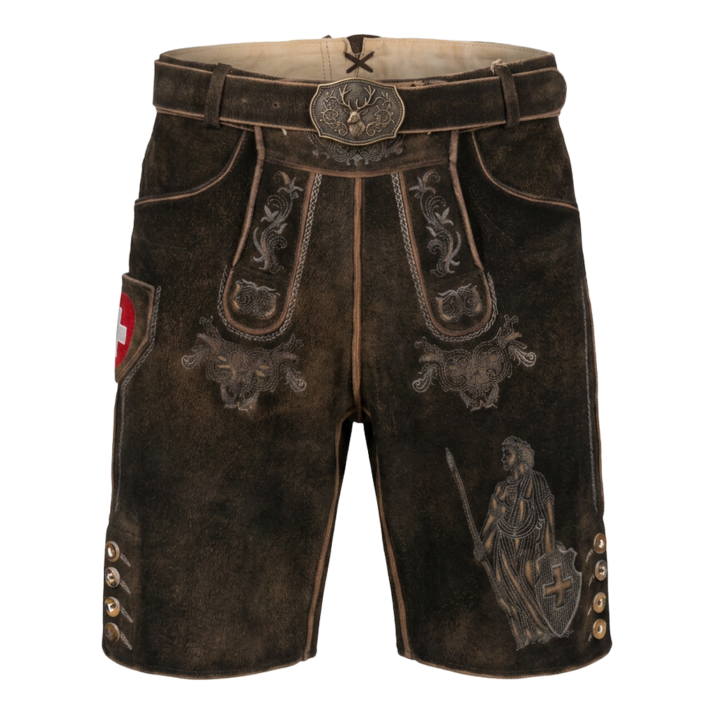 Lederhose Helvetia braun