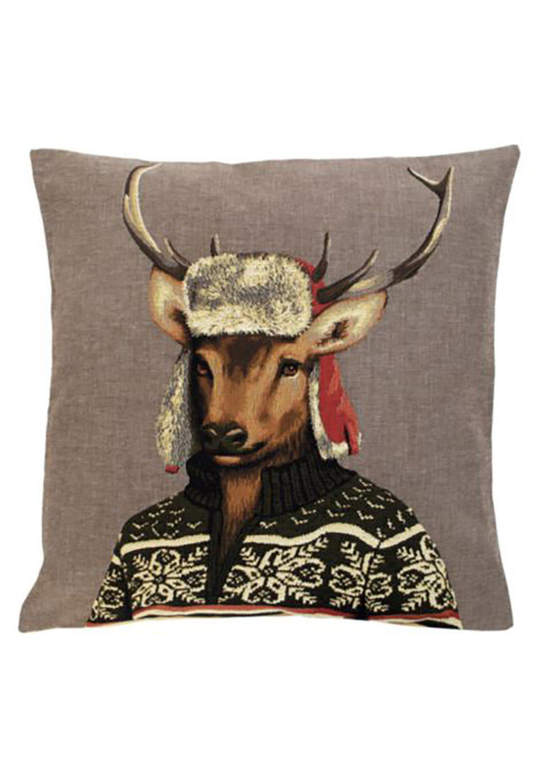 Gobelin Kissen nordischer Hirsch 45x45 Gobelin Kissen nordischer Hirsch 45x45