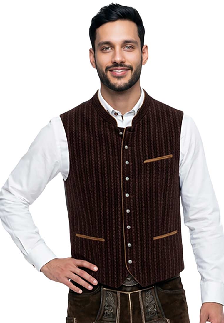Trachtenweste Edgar samt braun