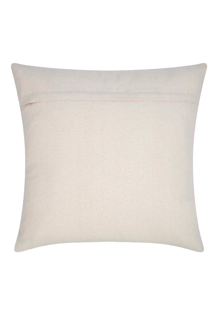 Rückansicht des Mars&More Morris Kissens (45x45cm) in Schwarz, mit sichtbarer Naht oben.