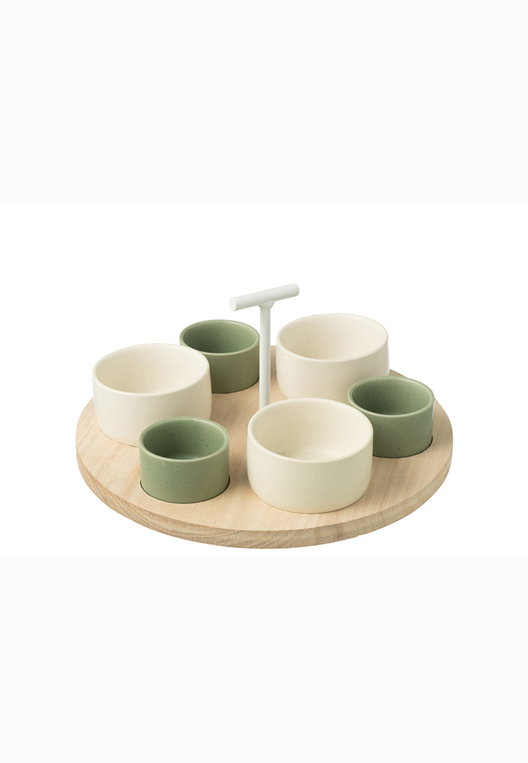 Tapas Set rund grün und creme Tapas Set rund grün und creme
