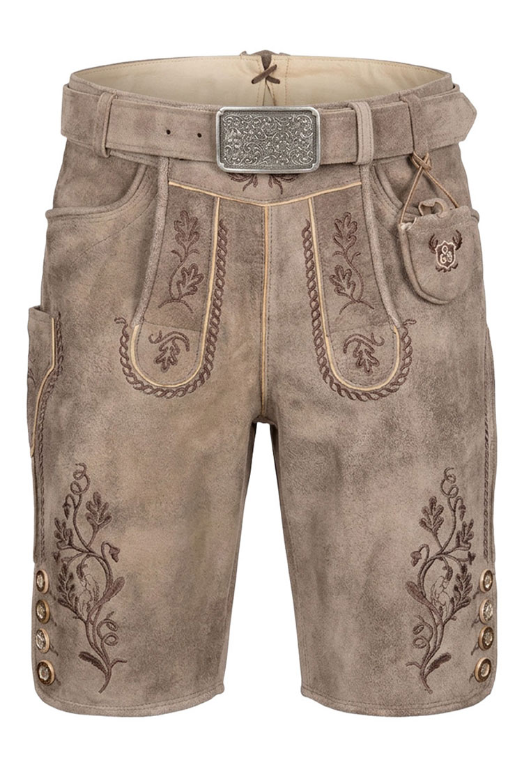 Lederhose Rodrigo beige grau