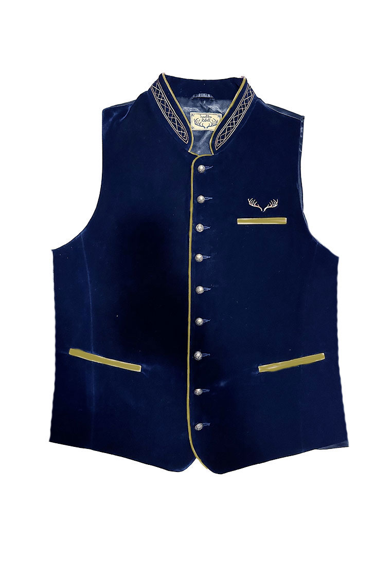 Trachtenweste Alois samt blau Trachtenweste Alois samt blau