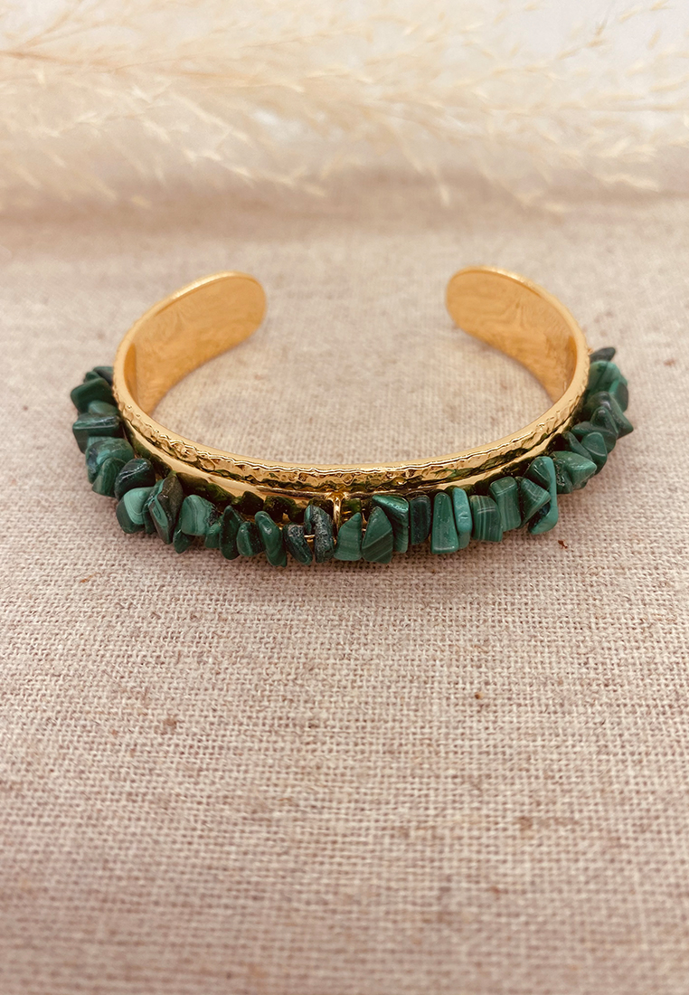 Armspange Caroline Gold mit Malachite