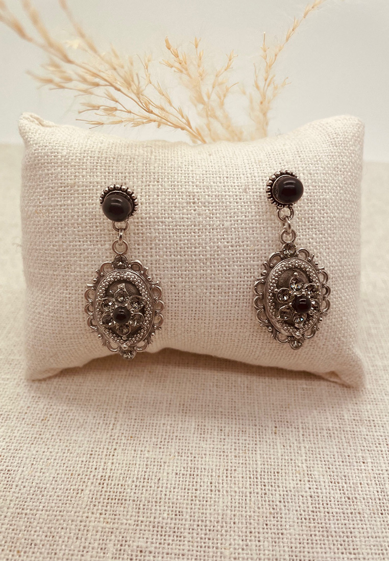 Ohrstecker Blumenspiegel schwarz
