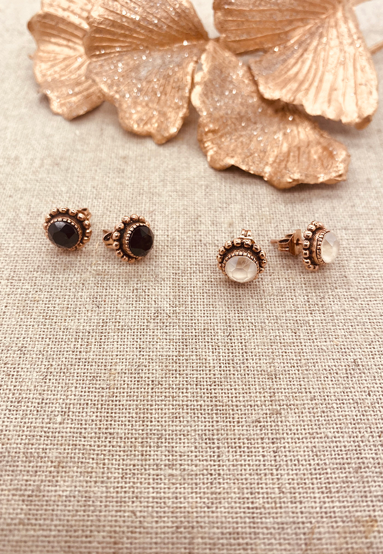Ohrenstecker Marisa Rosegold milchig weiss