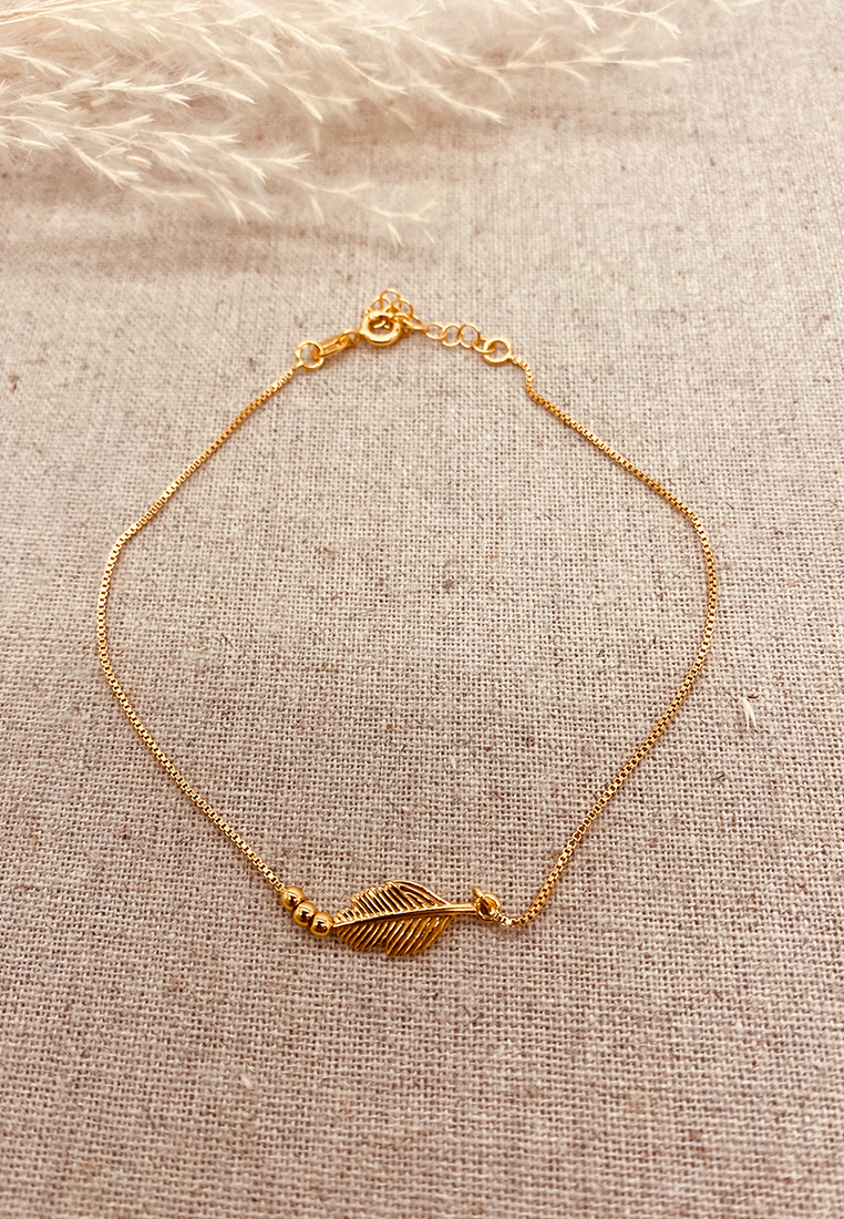 Fusskettchen_Gold_Feder Fusskettchen Feder Gold