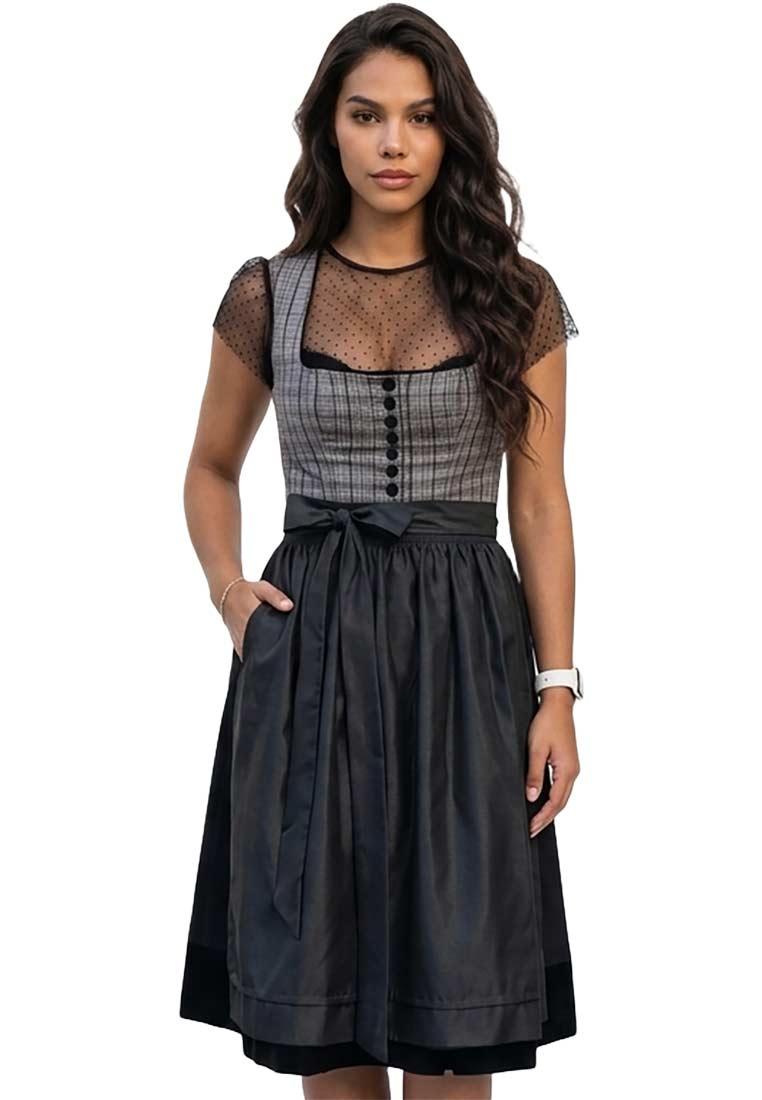 Dirndl Milena schwarz karriert 70 cm