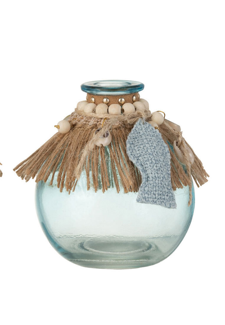 Vase Jute mit Muscheln