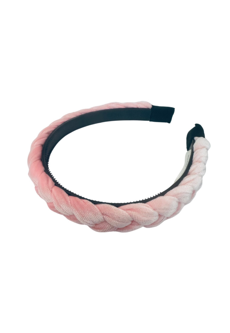 Haarreif Zopf samt schmal rosa Haarreif Zopf samt schmal rosa