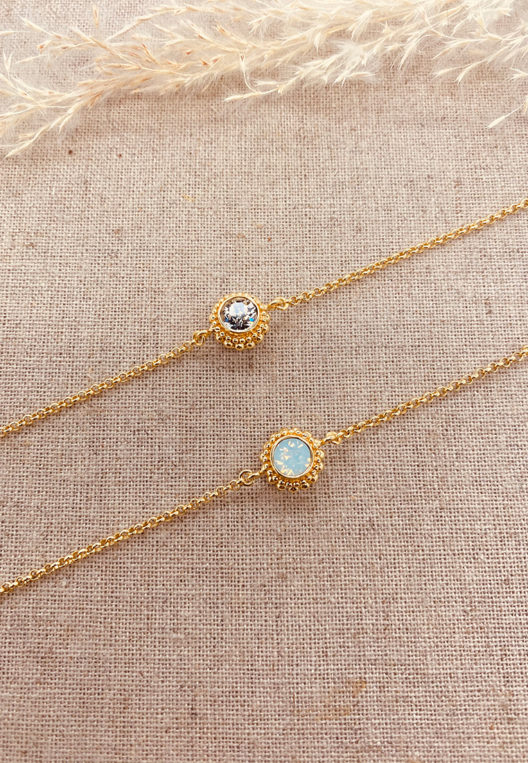 Armband Sheila Gold crystal & white opal Armband Sheila Gold crystal & white opal