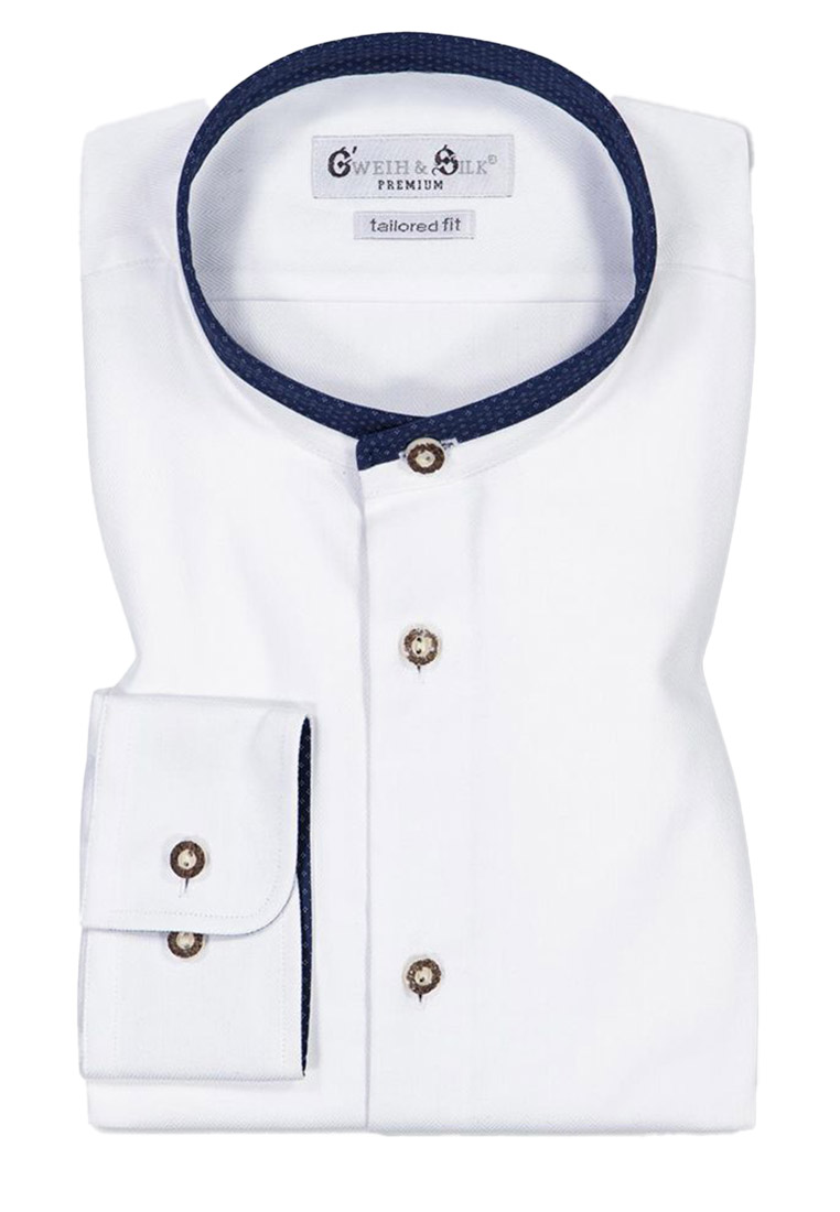 Trachtenhemd Mondsee weiss blau Trachtenhemd Mondsee weiss blau